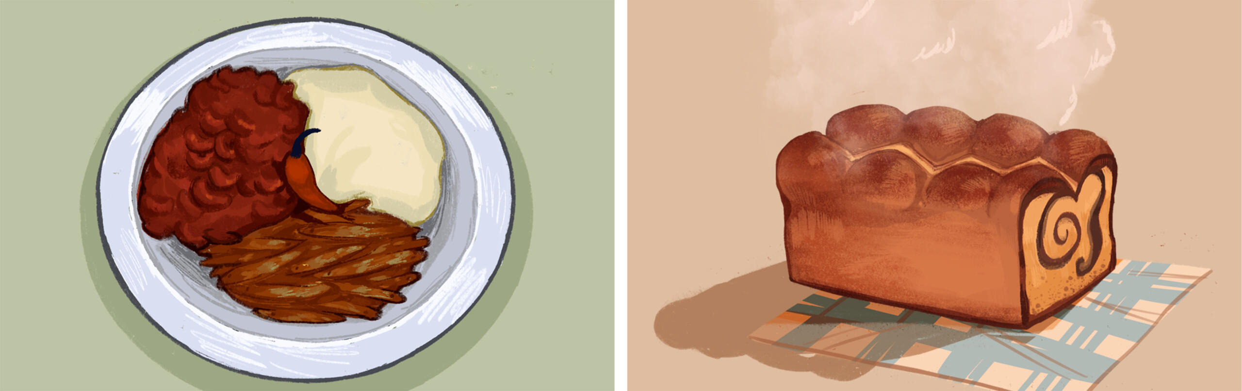 Illustration till en text om en familj och deras sommarställe